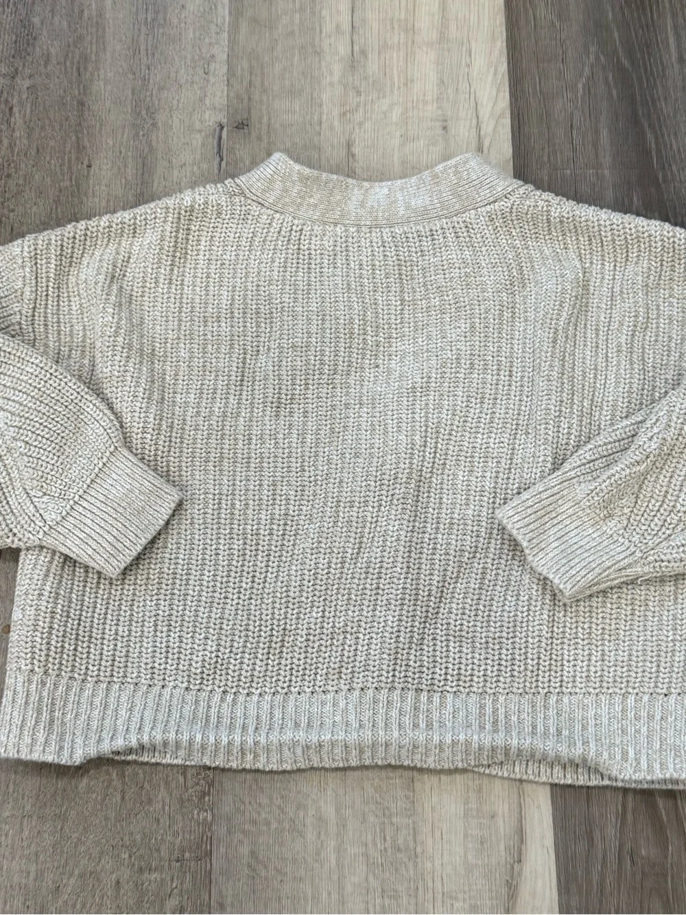 GAP Cream Knit V-Neck Button Cardigan